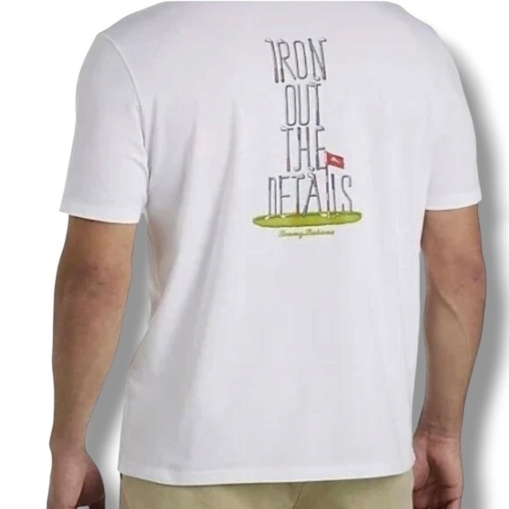 Tommy Bahama Iron Out The Details Golf Graphic Pocket T-Shirt Tee Size Small New